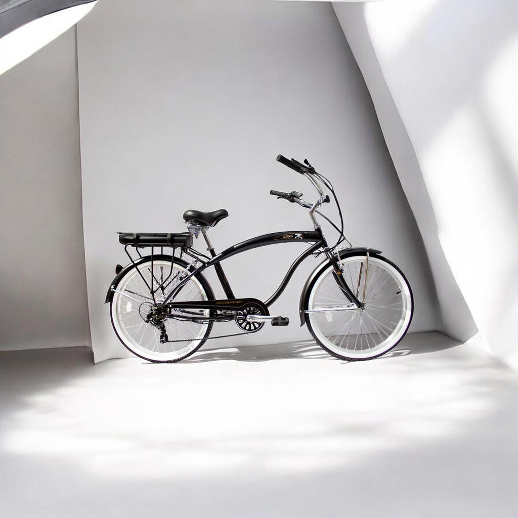 Micargi Luna Men's Electric Beach Cruiser with 350W Motor & Shimano 7-Speed 26"