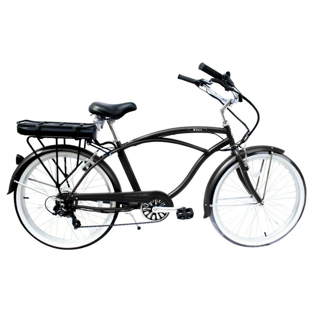 Micargi Men's Bali Electric Beach Cruiser 7 Speed Bicycle