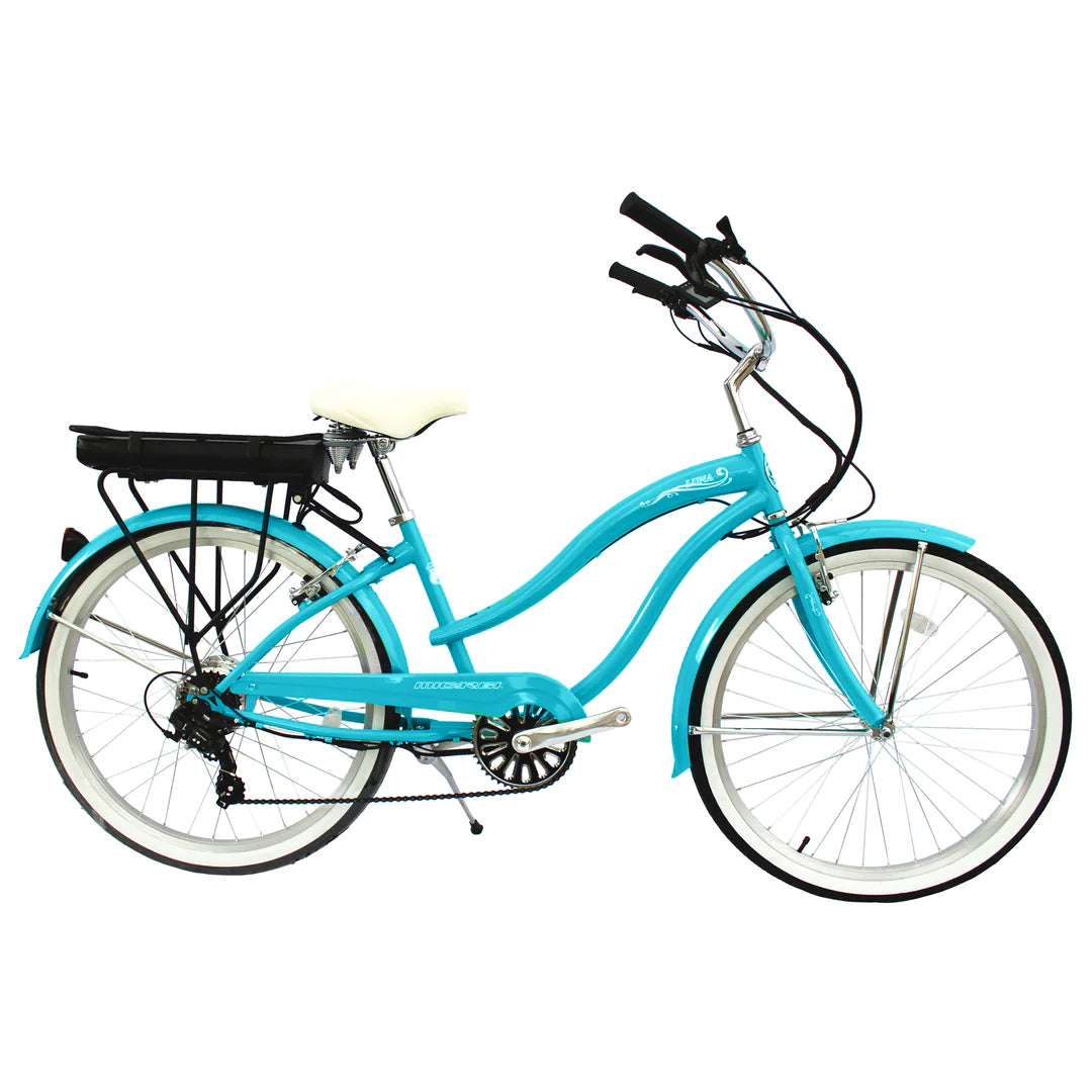 Micargi Luna Women's Electric Beach Cruiser with 350W Motor & Shimano 7-Speed 26"